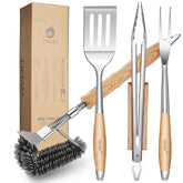 TIVOLI spatula with wood handle for easy turning on the grill