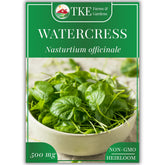 TKE Farms Watercress seeds pack for homegrown, nutrient-rich greens.