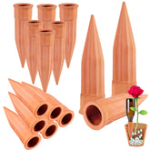 TKSCUSR terracotta watering spikes in a 15-pack for indoor and outdoor pots