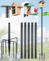 TLEYTOA smart bird feeder pole stand ready for 92 inch outdoor bird watching.