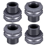 Tnuocke 3/4 inch grey bulkhead fitting front view for watertight rain barrel connections