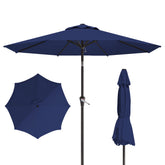 Tobeos 10FT navy patio umbrella top view showing wide shade coverage.