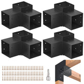 TOCRETOARE 3-way right-angle pergola bracket provides sturdy post support