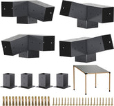 TOCRETOARE pergola kit 3-way slanted brackets support a sturdy outdoor frame.