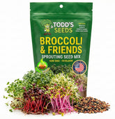 Todd's Seeds broccoli and friends seed mix in a resealable bag for easy sprouting.