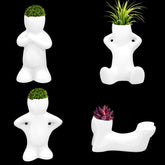 Together-life ceramic air head planter bowl for stylish desktop displays.