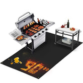 TOHONFOO 90x48in grill mat laid out under a grill for full coverage.