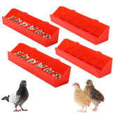 TOHONGADON 4-pack no mess quail feeder with six slots minimizes waste and spills.