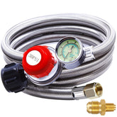 TOHONGADON 6-ft propane regulator hose with gauge for precise flame control during grilling