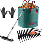Tolia 2-in-1 thatch rake dual-tine head for dethatching and soil care.