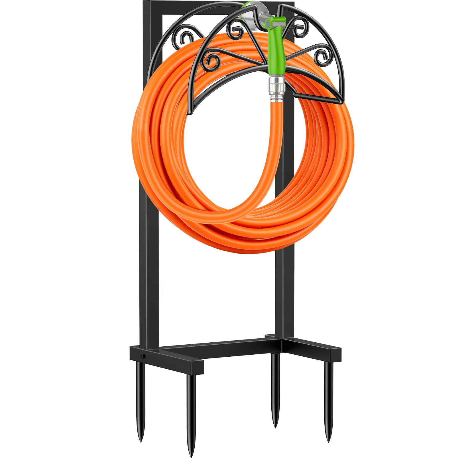 TomCare garden hose holder with a sturdy base keeps hoses neat and ready
