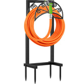 TomCare garden hose holder with a sturdy base keeps hoses neat and ready