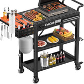 TomCare grill table main top supports heavy grills for stability.