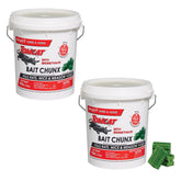 Tomcat bromethalin bait chunx pail, front view, bulk rodent control for agricultural settings.
