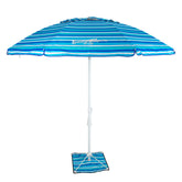 Tommy Bahama AnchorX base with sand anchor stabilizes shade on sunny beaches.