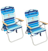 Tommy Bahama Hi-Boy backpack chair open showing elevated outdoor seating comfort
