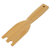 TonGass Bamboo Grill Scraper front view highlighting compact design for quick cleaning.