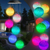 Toodour Solar Wind Chime color-changing balls illuminate outdoor spaces with a magical glow.