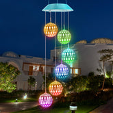 Toodour solar wind chime with color-changing Moroccan balls for garden ambiance and outdoor decor