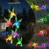 Toodour Solar Wind Chime hummingbird lights illuminate outdoor spaces at night.