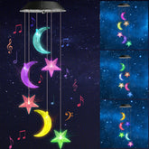 Toodour Solar Wind Chimes illuminate outdoor nights with color-changing moon and star lights.