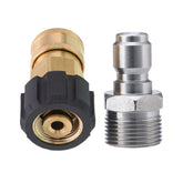 Tool Daily pressure washer adapter shows 14mm to 3/8 quick connect for fast setup.