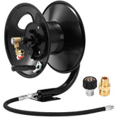 Tool Daily steel-frame hose reel for durable outdoor cleaning tasks.