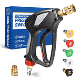 Toolcy 5000 PSI gun with swivel inlet for tangle-free cleaning