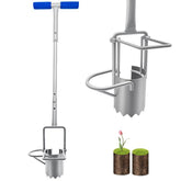 Toolzeen bulb planter long handle with adjustable height for standing gardening tasks