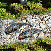 Tooyuart bronze koi fish decor set of 2 for outdoor gardens