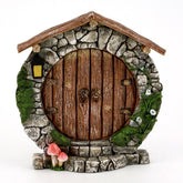Top Collection round door front view enhances indoor fairy garden decor.