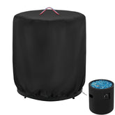 Topcover round fire pit cover 24in side view protects a 23in pit from rain