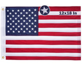 TOPFLAGS American Flag 12x18 with embroidered stars for durable outdoor use