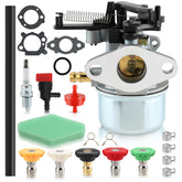 Topkidame carburetor for Troy-Bilt assembly improves fuel flow for reliable starts.