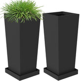 Toriexon tall planters 2-pack with tapered silhouette for porch decor and garden framing