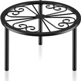 TOSKING heavy-duty plant stand with round tray supports up to 60 lbs on windowsills.