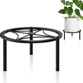 TOSKING heavy-duty plant stand with round tray fits standard pots on a compact windowsill