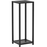 TOSKING tall plant stand front view with two-tier shelves for versatile display.