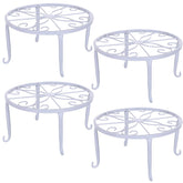 Tosnail 4-pack white plant stand top view highlights 9-inch surface for stable pots.
