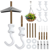 Tovmey white ceiling hooks 4-pack ideal for secure indoor and outdoor plant hanging