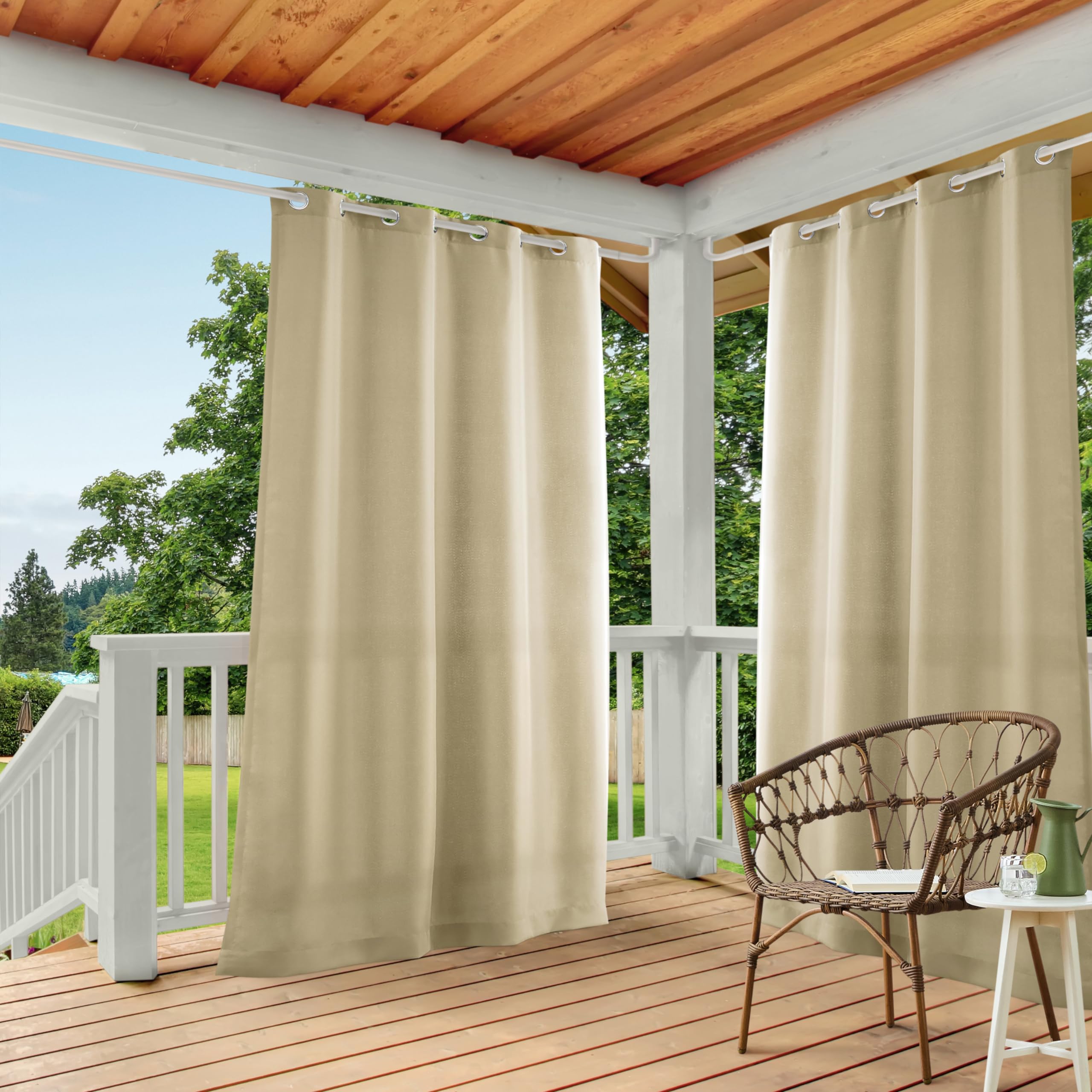Town and Country Basics Cabana curtains heavyweight fabric for durable indoor outdoor use.
