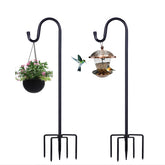 ToyHotels 62-inch outdoor shepherd hook elevates bird feeders for easy viewing