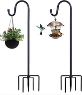 ToyHotels shepherd hooks securely display bird feeders outdoors with a sturdy five-prong base.