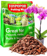 TOYPOPOR Orchid Mix with bark and perlite for healthy root aeration.