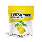 TPS NUTRIENTS packaging for granular lemon tree fertilizer showing steady growth benefits.