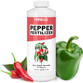 TPS Nutrients Pepper Fertilizer bottle shows easy liquid feed for thriving pepper plants.