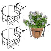TQVAI 10-inch railing planter shows adjustable hanger for diverse railings, enabling flexible decor