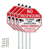 T&R no trespassing sign 12x12 with aluminum construction deters entry outdoors.