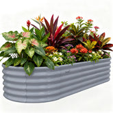 Tramull 8x3x1.5ft galvanized raised bed ready for planting vegetables and flowers
