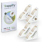 Trappify window trap setup demonstrates quick peel-and-stick installation for home use.
